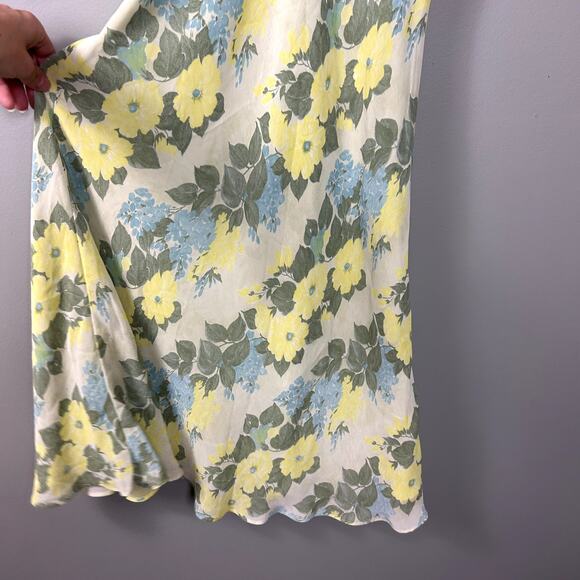J. Peterman Dress Vintage 90's Blue Green Floral size 8 Medium Midi Summer - Picture 6 of 11